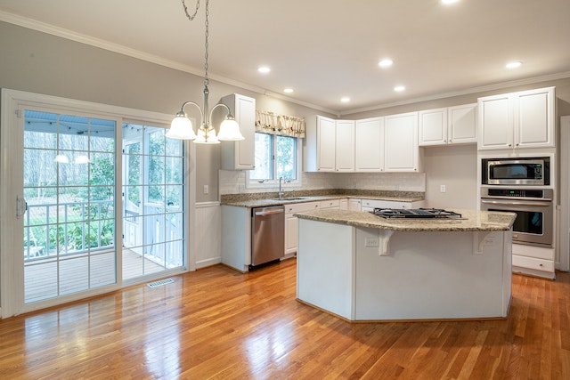 empty kitchen with island